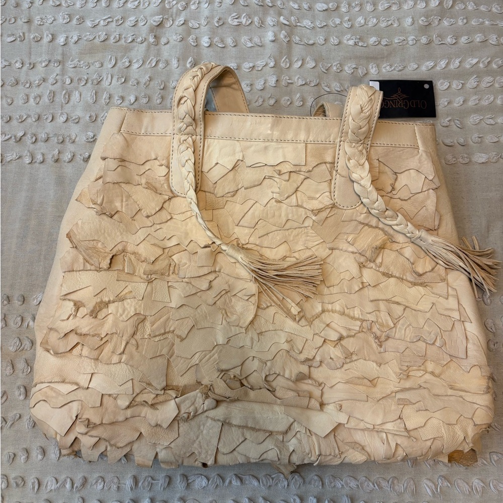 Old Gringo Cream Ruffled Tote Bag NWT